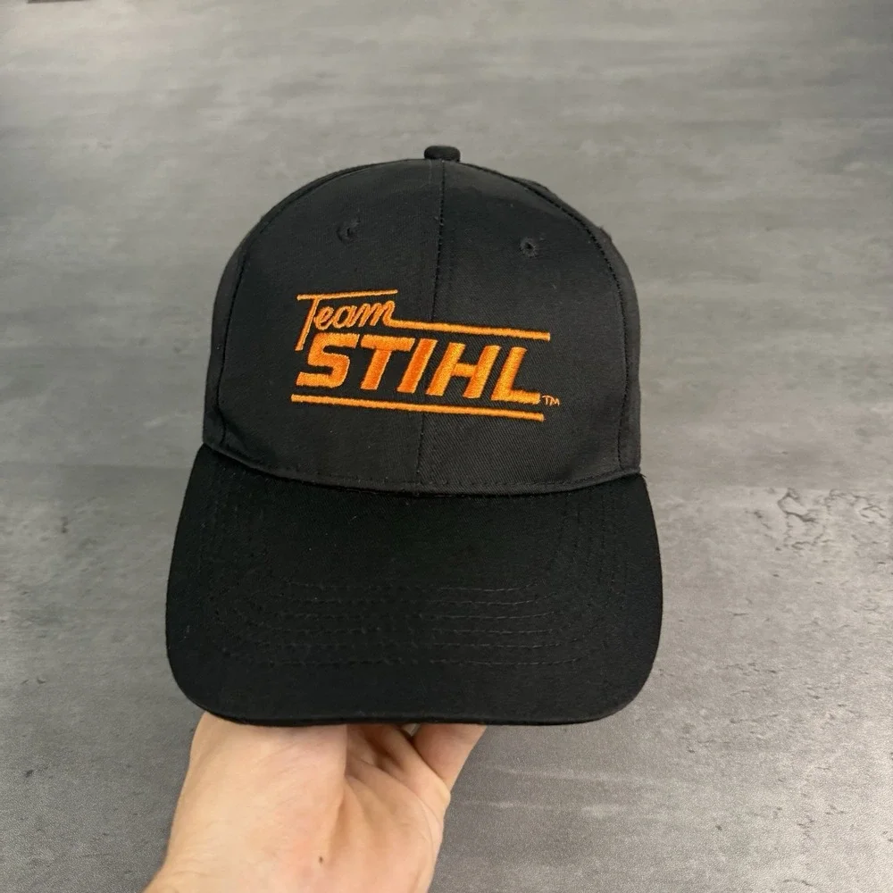 STIHL Chainsaw Snapback Hat Black Orange Trucker Cap‎ Power Tool Work Farm Chore